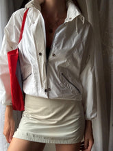 Load image into Gallery viewer, Vintage London Fog White Windbreaker Parka: High Neck, Concealable Hood
