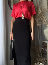 Load image into Gallery viewer, Vintage Slinky Stretchy Long Black Maxi Skirt
