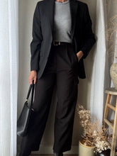 Load image into Gallery viewer, Classic Preloved Black Wool Blend Structured Oversized Boyfriend Blazer
