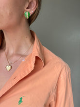 Load image into Gallery viewer, Vintage Jade Green Enamel Stud Earrings with Diamond Center Detail
