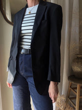 Load image into Gallery viewer, Preloved Black Wool Blend Structured Oversized Boyfriend Blazer
