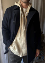 Load image into Gallery viewer, Vintage Wool Mens Double Breasted Collared Peacoat Cotton Lining
