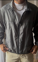 Load image into Gallery viewer, Vintage Gray Lightweight Windbreaker Parka: High Neck, Zipper Front Mens
