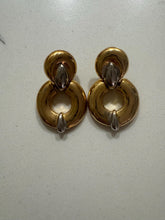 Load image into Gallery viewer, Vintage Two Toned Silver Gold Large Door Knocker Statement Earrings

