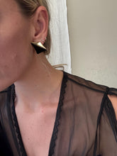 Load image into Gallery viewer, Vintage 80s 90s Black Gold Stud Earrings
