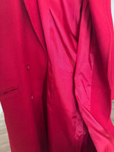 Load image into Gallery viewer, Vintage Red Wool Long Coat Double Breasted Made in USA
