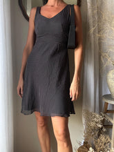 Load image into Gallery viewer, Vintage Silk 90s Black White Polka Dot Dress Petite Lined

