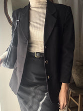 Load image into Gallery viewer, Classic Vintage Wool Oversized Black Blazer Gold Buttons
