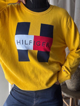 Load image into Gallery viewer, Vintage Tommy Hilfiger Very Oversized Bright Yellow Cotton Knit Pullover Sweater
