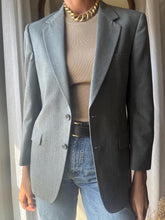 Load image into Gallery viewer, Vintage Halston Oversized Light Grey Wool Blazer Structured Shoulders
