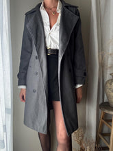 Load image into Gallery viewer, Vintage Oversized Wool Coat: Dark Gray Notched Collar, Size M-XL
