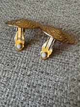 Load image into Gallery viewer, Vintage Gold Woven Textured Large Statement Clip On Earrings
