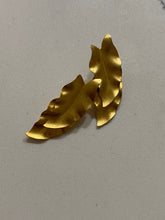 Load image into Gallery viewer, Vintage Gold Leaf Light Weight Statement Earrings
