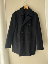 Load image into Gallery viewer, Vintage Wool Mens Double Breasted Collared Peacoat Cotton Lining
