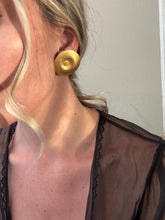Load image into Gallery viewer, Vintage 80s 90s Gold Sphere Textured Stud Earrings: 90s Statement Jewelry
