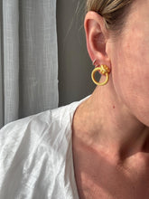 Load image into Gallery viewer, Vintage Gold Tone Rope Knot Statement Door Knocker Earrings
