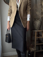 Load image into Gallery viewer, Classic Vintage Wool Blend Black Maxi Skirt Lined
