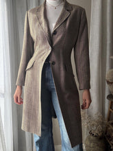 Load image into Gallery viewer, Vintage Light Brown Long Coat Notched Collar
