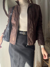 Load image into Gallery viewer, Vintage Brown Faux Suede Leather Jacket
