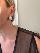 Load image into Gallery viewer, Vintage 80s 90s Multi Pearl Gold Statement Earrings
