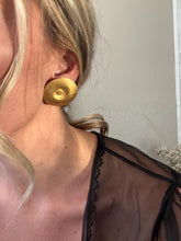 Load image into Gallery viewer, Vintage 80s 90s Gold Sphere Textured Stud Earrings: 90s Statement Jewelry
