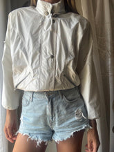 Load image into Gallery viewer, Vintage London Fog White Windbreaker Parka: High Neck, Concealable Hood
