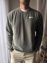 Load image into Gallery viewer, Upcycled Keep Earth Sage Green Ribbed Cotton Long Sleeve Shirt Mens
