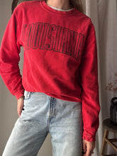 Load image into Gallery viewer, Vintage Red Ribbed Cotton Oversized Louisiana Pullover
