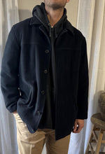 Load image into Gallery viewer, Vintage Wool Mens Black Winter Coat Quilted Lining
