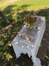 Load image into Gallery viewer, Vintage Hand Crochet Lace Large Rectangle Tablecloth
