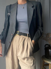 Load image into Gallery viewer, Vintage Oversized Dark Grey Wool Blazer Made in USA
