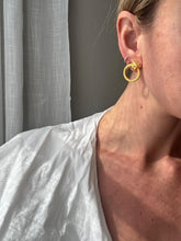 Load image into Gallery viewer, Vintage Gold Tone Rope Knot Statement Door Knocker Earrings
