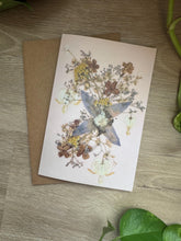 Load image into Gallery viewer, Pressed Flower Greeting Cards, Set of 7, Recycled Paper
