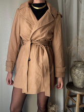 Load image into Gallery viewer, Vintage London Fog Wool Caramel Camel Oversized Coat with Waist Tie Removable Hood
