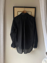 Load image into Gallery viewer, Upcycled Cotton Button Up with French Vintage Lace Sourced from France
