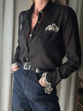 Load image into Gallery viewer, Upcycled Cotton Button Up with French Vintage Lace Sourced from France
