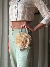 Load image into Gallery viewer, Upcycled Woven French Lace Flower Bag

