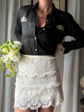 Load image into Gallery viewer, Vintage Tiered Lace Mini Skirt

