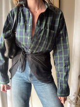 Load image into Gallery viewer, Vintage Ralph Lauren Polo Classic Dark Blue Green Yellow Plaid Cotton Very Oversized Collared Button Up
