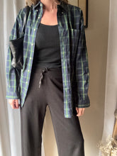 Load image into Gallery viewer, Vintage Ralph Lauren Polo Classic Dark Blue Green Yellow Plaid Cotton Very Oversized Collared Button Up
