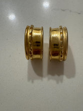 Load image into Gallery viewer, Vintage 90s Gold Tone Thick Hoop Statement Earrings
