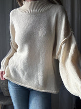 Load image into Gallery viewer, Vintage Off White Oversized Knit Mock Neck Sweater
