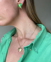 Load image into Gallery viewer, Vintage Jade Green Enamel Stud Earrings with Diamond Center Detail

