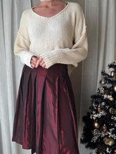 Load image into Gallery viewer, Vintage Oversized Off White Knit Cotton Fisherman V Neck Sweater
