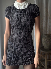 Load image into Gallery viewer, Vintage Black Beige Vine Pattern Dress Short Sleeve Stretchy
