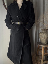 Load image into Gallery viewer, Vintage Timeless Oversized Double Breasted Black Trench Coat with Removable Liner
