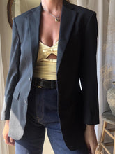 Load image into Gallery viewer, Preloved Black Wool Blend Structured Oversized Boyfriend Blazer
