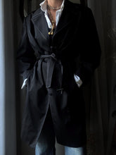 Load image into Gallery viewer, Vintage Classic Oversized Black Trench Coat

