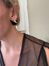 Load image into Gallery viewer, Vintage 80s 90s Black Gold Stud Earrings
