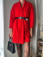 Load image into Gallery viewer, Vintage Bright Burnt Orange Wool Coat Padded Shoulders
